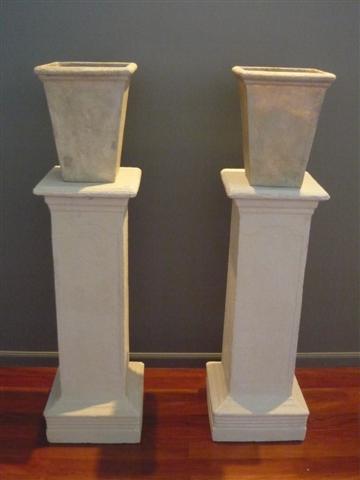 ROMAN PEDESTALS WITH MATCHING VASE/URNS